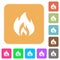 Flame rounded square flat icons