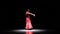 Flamenco Dance. Black background. Slow motion