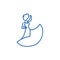 Flamenco dancer line icon concept. Flamenco dancer flat  vector symbol, sign, outline illustration.