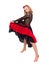 Flamenco dancer woman gypsy with spanish hand fan