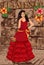 Flamenco. Spanish dancing girl. Holiday invitation car