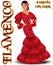 Flamenco.Translation is From Spain with Love. Spanish dancer girl