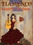 Flamenco.Translation is From Spain with Love. Spanish girl with fan and flamenco guitar. Holiday wallpaper