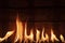 Flames against rustic wooden background