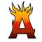Flames Alphabet letter - A