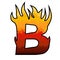 Flames Alphabet letter - B