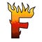 Flames Alphabet Letter F