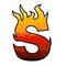 Flames Alphabet letter - S