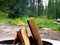 Flames of a Campfire in Pit of a Mountain Campground