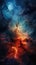 Flames of Eternity: A Closeup of a Galaxy Sky Engulfed in Orange
