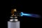 Flamethrower burner gas blow torch Ignition with blue fire flame