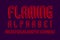 Flaming alphabet. Red shades artistic font. Isolated english alphabet