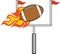 Flaming American Football Ball With Goal