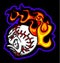 Flaming Baseball Ball Face Vector Image