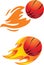 Flaming basketball balls