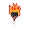 flaming black heart cartoon