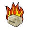 flaming box cartoon