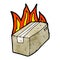 flaming box cartoon