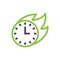 flaming clock icon. Vector illustration decorative design