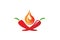 Flaming Fire Chili Pepper Logo