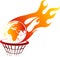 Flaming fire globe