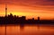 Flaming glow dawn Toronto skyline