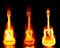 Flaming guitar on fire