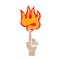 flaming hand cartoon