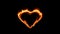 Flaming heart on the black background. slow-motion. 3d rendering.