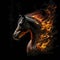 Flaming Horse Head. Generative AI