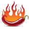 Flaming hot pepper poster.