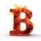 Flaming Letter B: A Cryptidcore And Humorous Gaming Luxury Fire Text Effect