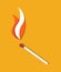 Flaming Match Icon Abstract Vector Illustration