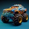 Flaming Monster Truck: A Psychedelic Fusion Of Hot Wheels And G.i. Joe