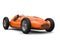 Flaming orange vintage race sports car - beauty shot