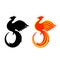 Flaming Phoenix Symbol isolated on white background.