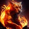 Flaming Puma Panther Imaginary Beautiful Animal Illustration