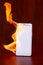 Flaming smartphone. The phone is on fire. Mobile smartphone blank flame