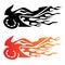 Flaming Sport Bike Motorcycle Logo