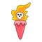 Flaming torch with skull spirit face, doodle icon image kawaii