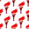 Flaming torches seamless background pattern