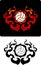 Flaming Tribal Volleyball Vector Icons