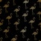 Flamingo Abstract Pattern Background in Black and Gold