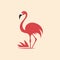 Flamingo abstract vector icon