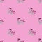 FLAMINGO CHILLING WITH COCKTAIL SEAMLESS PATTERN PINK