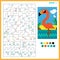 Flamingo. Coloring book for kids. Colorful Puzzle Game for Children with answer