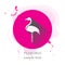 Flamingo Icon with long shadow