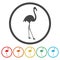 Flamingo icons set - Illustration