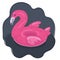 Flamingo inflatable rubber circle.