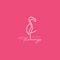 Flamingo lake line minimal modern logo design vector